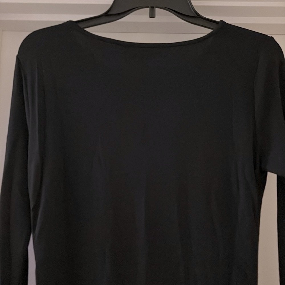 NWT [Lea & Viola] Black Long Sleeve Cinched Rouched Drawstring Dress Women’s S - Picture 11 of 14